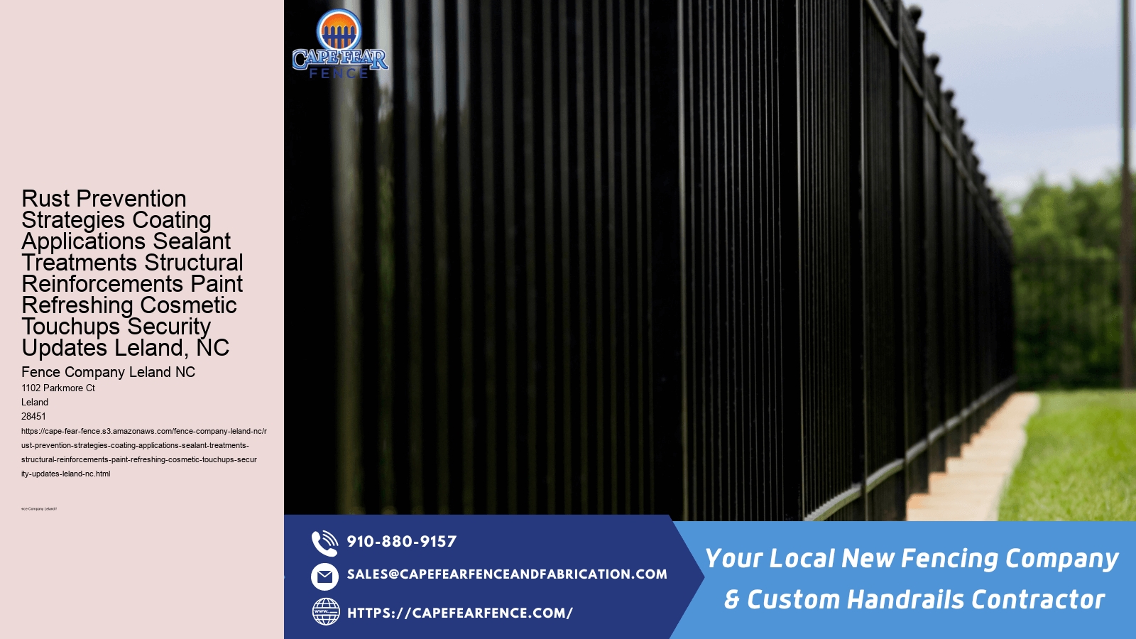 Rust Prevention Strategies Coating Applications Sealant Treatments Structural Reinforcements Paint Refreshing Cosmetic Touchups Security Updates Leland, NC
