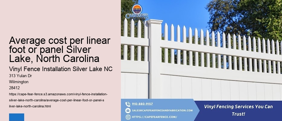 Average cost per linear foot or panel Silver Lake, North Carolina