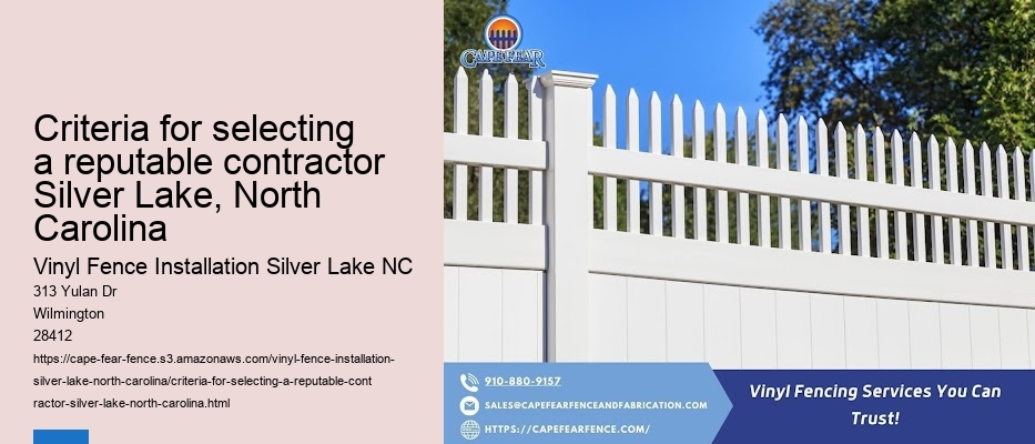 Criteria for selecting a reputable contractor Silver Lake, North Carolina