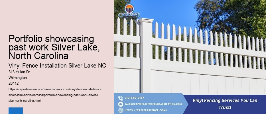 Portfolio showcasing past work Silver Lake, North Carolina