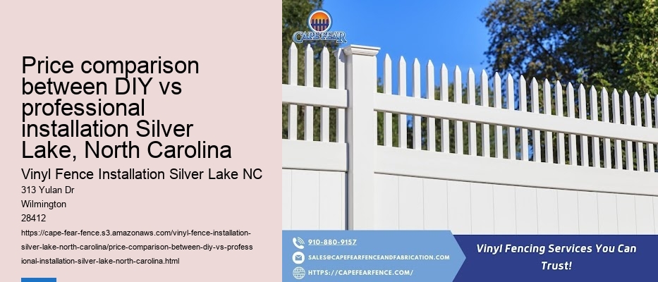 Price comparison between DIY vs professional installation Silver Lake, North Carolina