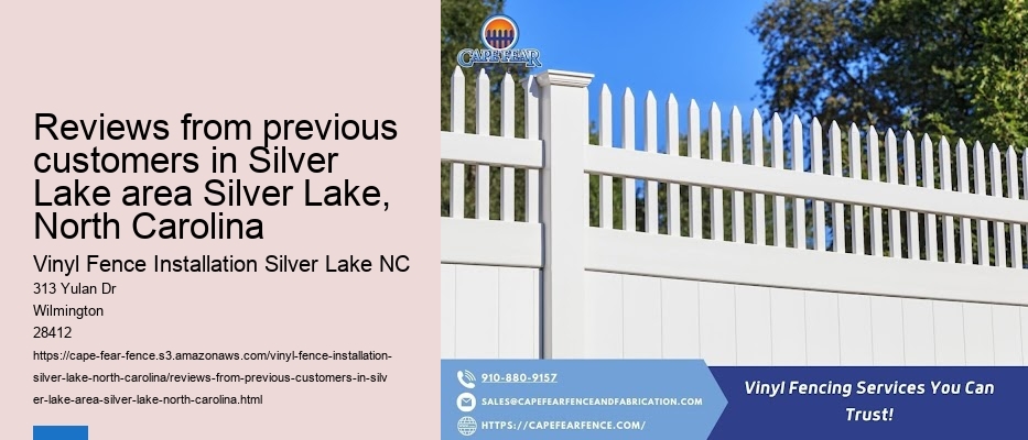 Reviews from previous customers in Silver Lake area Silver Lake, North Carolina